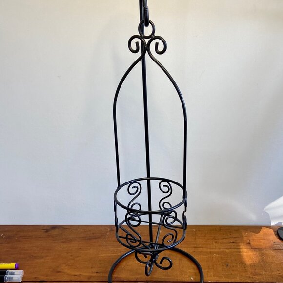 Hanging Candle Holder - Black Metal - 18"TALL Gold Canyon - Picture 2 of 4